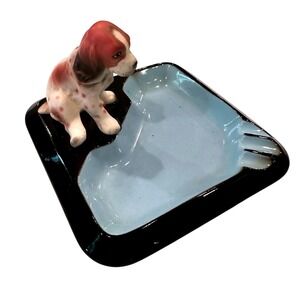 Lefton Vintage Spaniel Dog Porcelain Ashtray Retro‎ Dog Lover 50s Mid Century